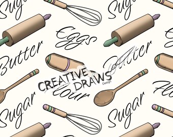 Liebe, Küche nahtlose Muster zu backen, digitale Rapportmuster für den persönlichen und kommerziellen Gebrauch