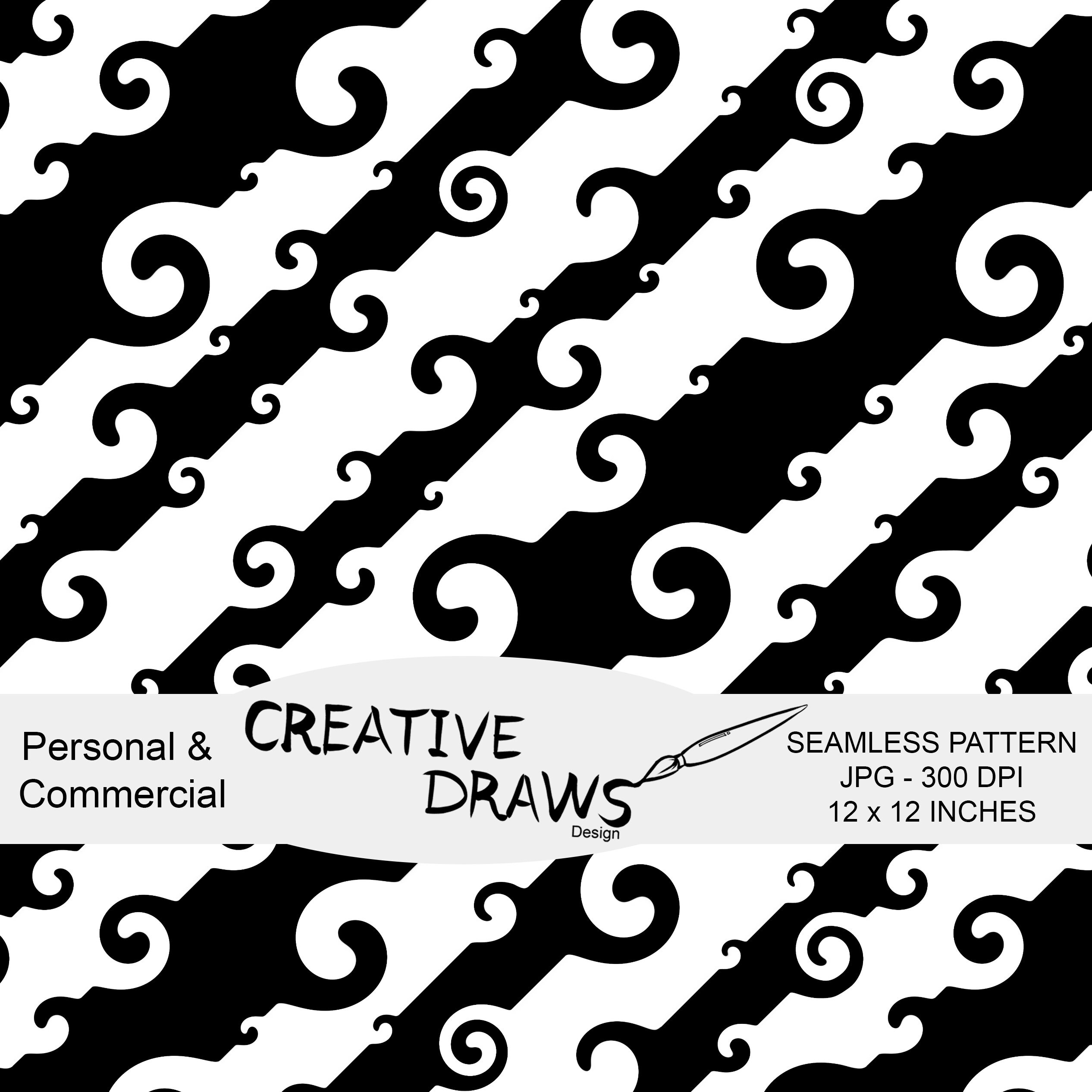 Horizontal Black Swirl