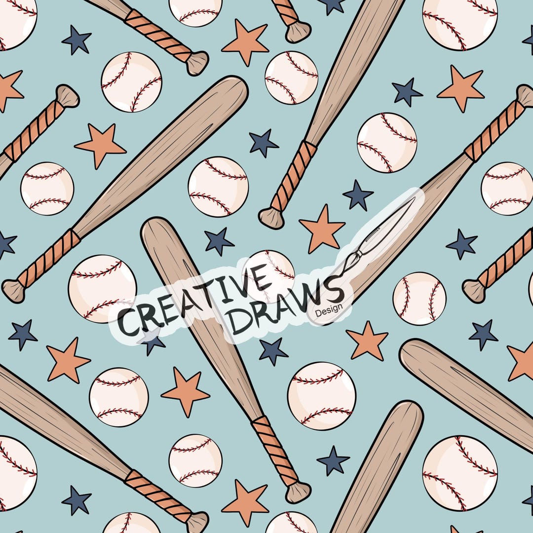 Baseball Seamless Pattern, Digital Repeat Pattern for Personal and ...