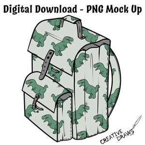 Backpack Mock Up, Bag Digital Mockup Overlay PNG File Digital