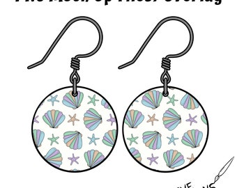 Round Earring Mock Up, Digital Mockup Overlay PNG File Digital