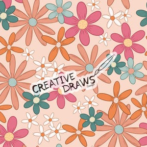 Retro Spring Floral Seamless Pattern, Seamless File Digital Download