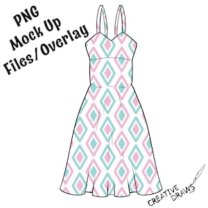 Summer Dress Mock Up, Digital Mockup Overlay PNG File Digital