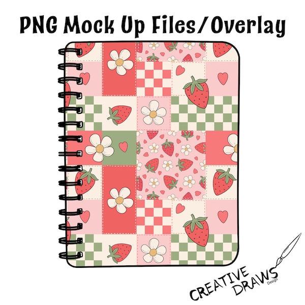 Spiral Notebook Mock Up, Ring Notebook Digital Mockup Overlay PNG Files for Personal and Commercial use