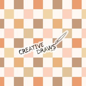 Fall Checker Seamless Pattern, Light Autumn Digital Repeat Pattern for Personal and Commercial use