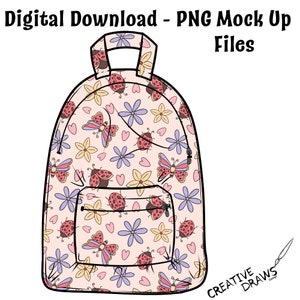 Backpack Mock Up, Bag Digital Mockup Overlay PNG File Digital