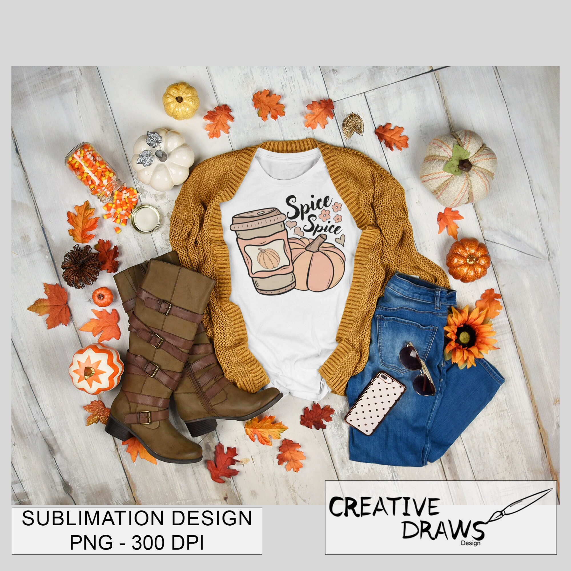 Pumpkin Spice Latte PNG, Fall PNG Sublimation File for Personal and ...