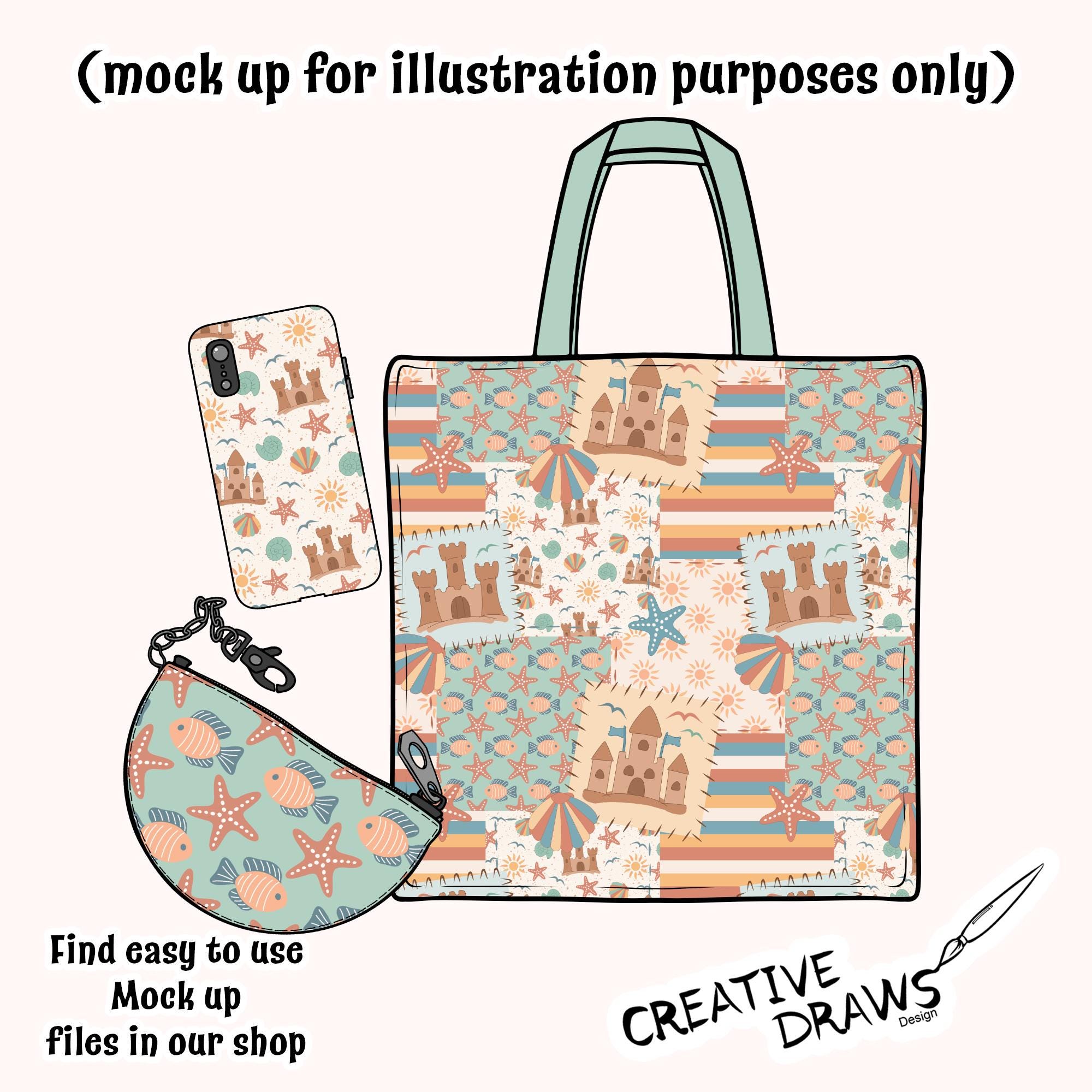 Beach Patchwork Seamless Pattern Pack, Summer Repeat Digital Paper - Etsy