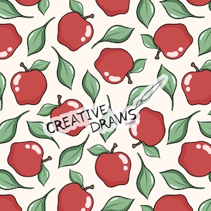 Modello senza cuciture Apple per uso personale e commerciale, carta digitale con ripetizione di frutta