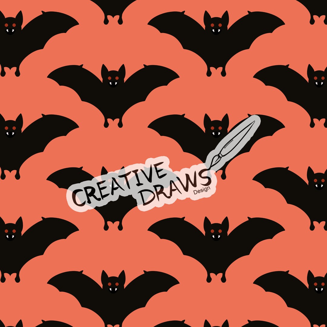 Vampire Bat Seamless Pattern, Repeat Digital Paper Pattern for Personal ...