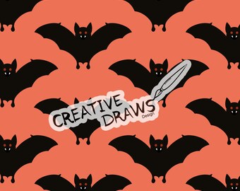 Vampire Bat Seamless Pattern, Seamless File Digital Download