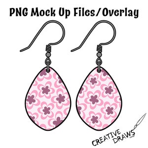 Teardrop Earring Mock Up, Digital Mockup Overlay PNG File Digital