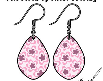 Teardrop Earring Mock Up, Digital Mockup Overlay PNG File Digital