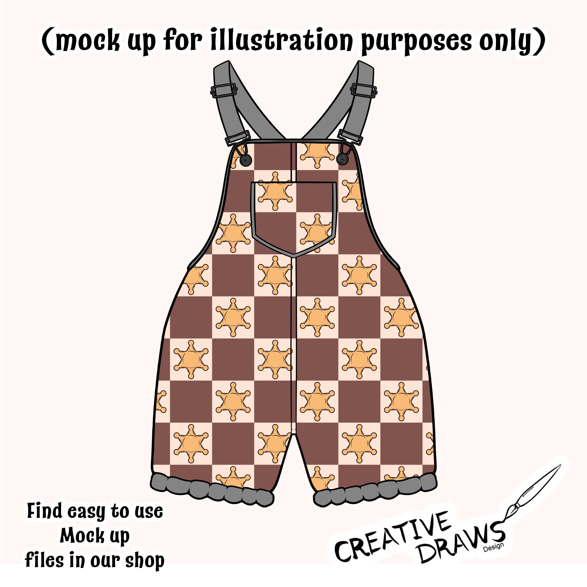 Sheriff Star Checker Seamless Pattern, Western Digital Repeat Pattern ...