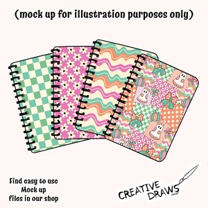Ghost Bow Patchwork Seamless Pattern Pack, Halloween Repeat Digital Paper Set image 4