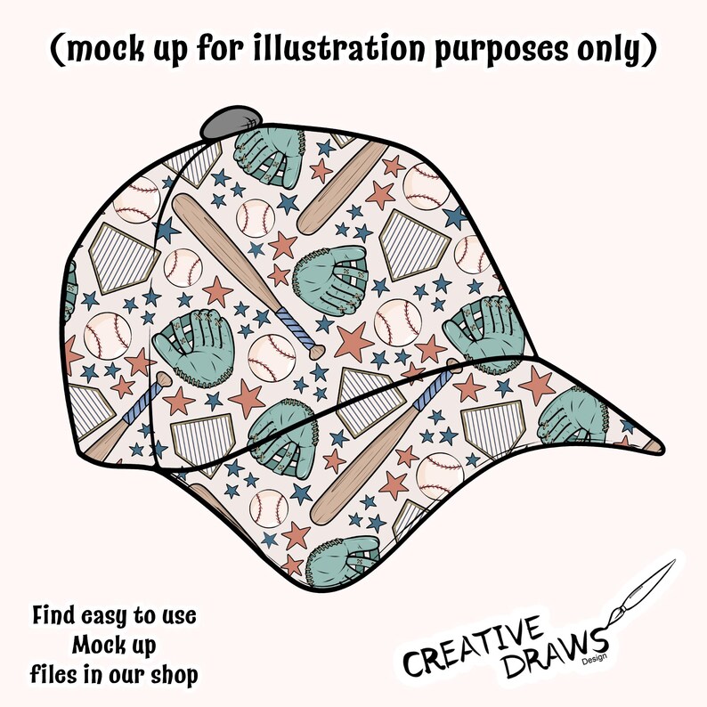 Paquete de patrones sin costuras de patchwork de béisbol, juego de papeles digitales repetitivos imagen 9