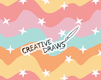 Modèle sans couture rétro groovy vagues & étoiles, téléchargement numérique