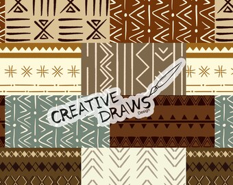 Mudcloth Patchwork Seamless Pattern, African Seamless File Digital Download