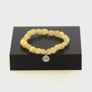 Bracelet Perles Calcite jaune du Royaume-Uni. Pierres naturelles
