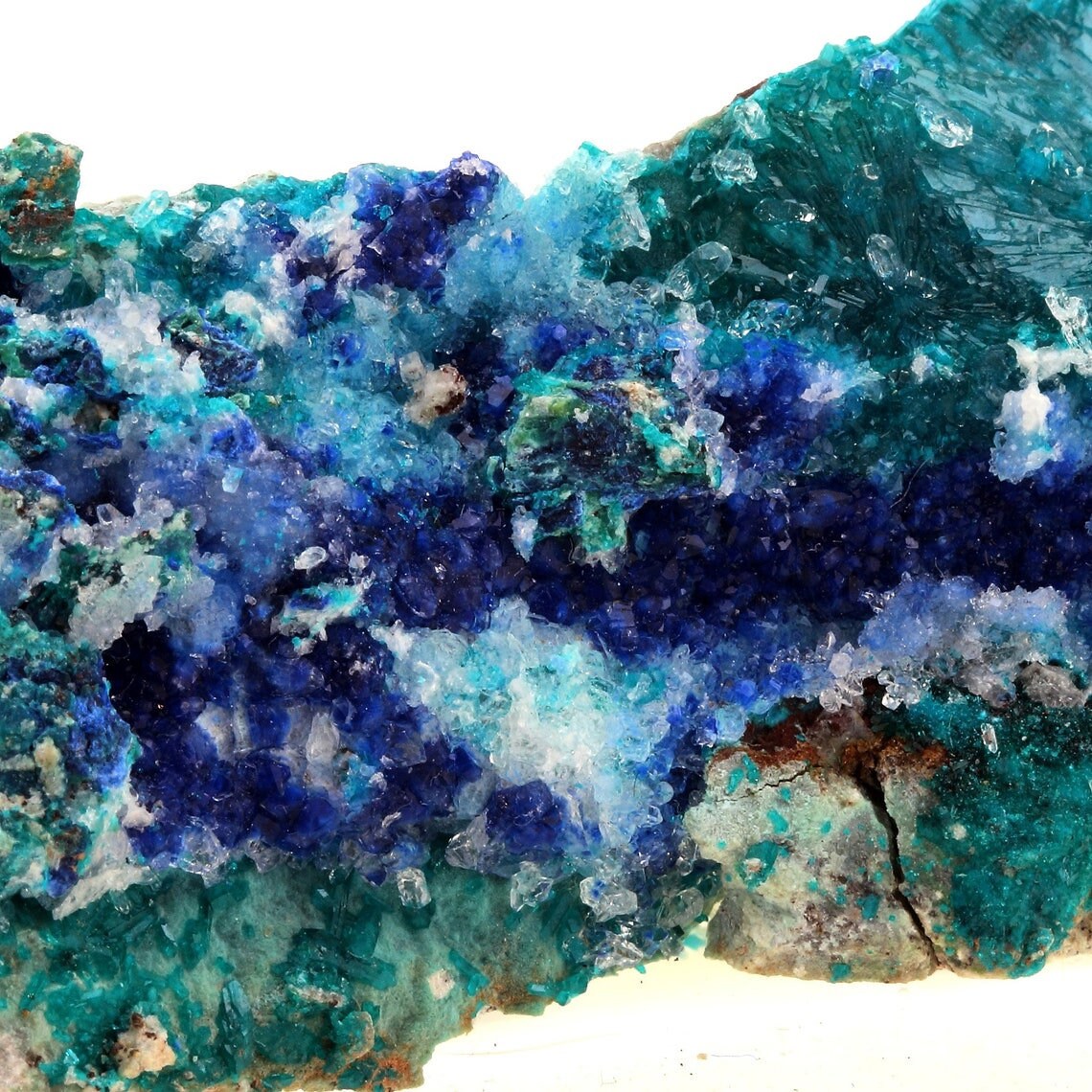 Collection Abijoux Dioptase + Shattuckite Quartz. 1156.5 Carats. Milpillas Mine, Sonora, Mexique