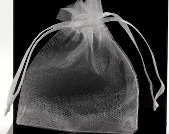 Bolsas de organza para regalo. Bolsas blancas. Regalos. 10/20/50/100 unidades. Regalos para bodas y dulces.