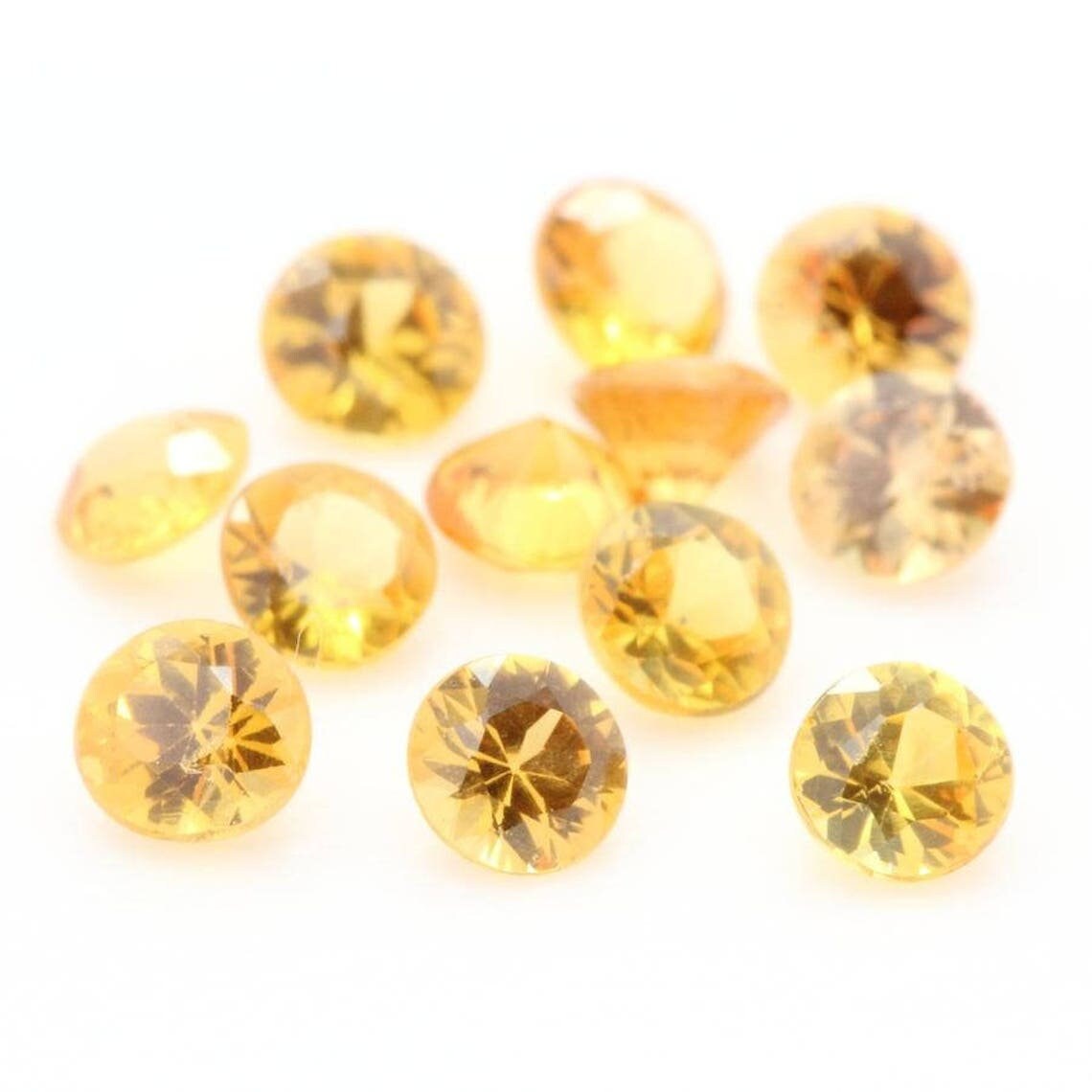 Collection Abijoux Saphir Jaune. If-Vvs1. Rond. | Vendu à L'unité 2, 2 mm. en Provenance de Ceylan,