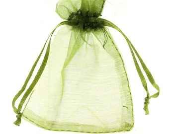 Bolsas de organza para regalo. Bolsas verde oliva. Regalos. 10/20/50/100 unidades. Recuerdos de boda.