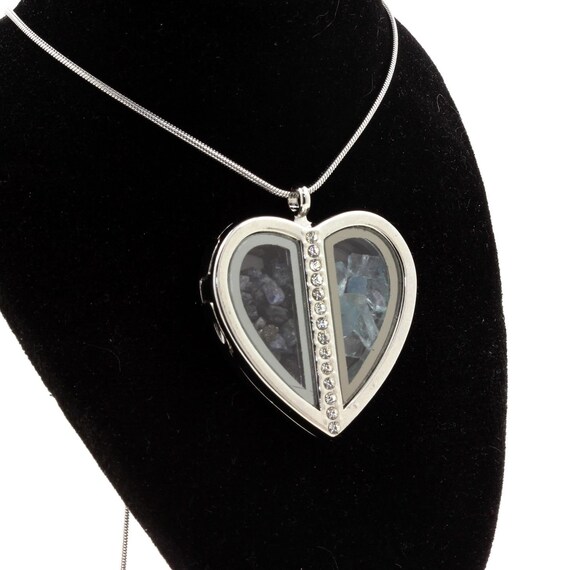 Pendentif Coeur En Saphir & Rubis Brut - Chaîne Originale, Pierres Naturelles, Neuf Avec étiquette