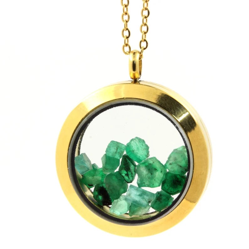 Pendentif En émeraude Brute - Pierre Verte Naturelle 3,4 G - Occasion - Sans Marque