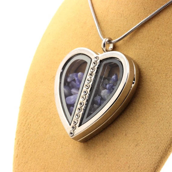 Tanzanite Pendant Raw Benitoite Heart Original Necklace