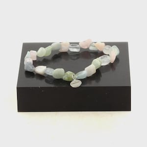 Bracelet Perles Béryl Morganite du Brésil. Pierres naturelles