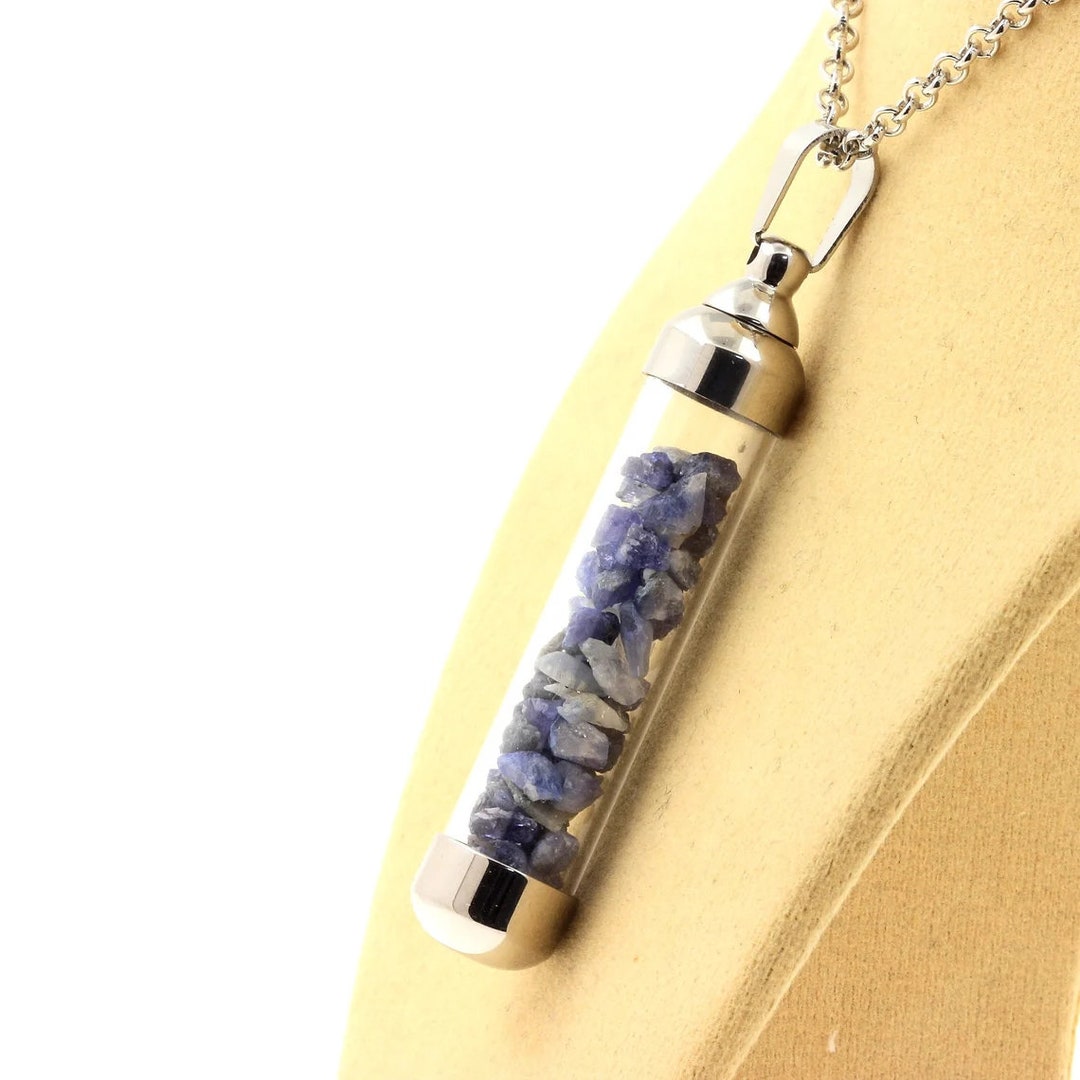 Collier En Benitoite Brute Modèle "Lune" - Neuf, Marque A Bijoux