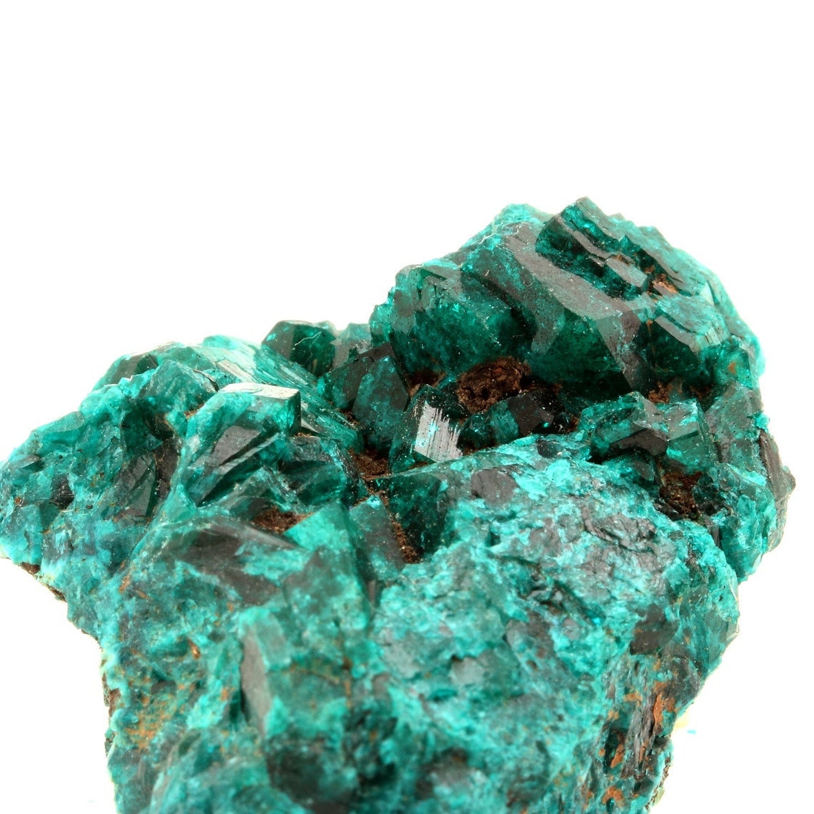 Collection Abijoux Dioptase. 123.9 Carats. Tantara Mine, Kambove, Katanga, Congo