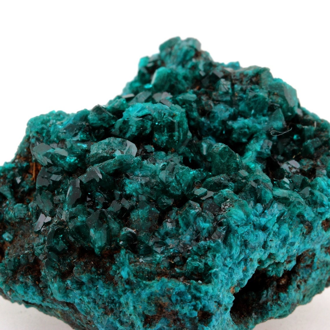 Collection Abijoux Dioptase. 185.1 Carats. Tantara Mine, Kambove, Katanga, Congo