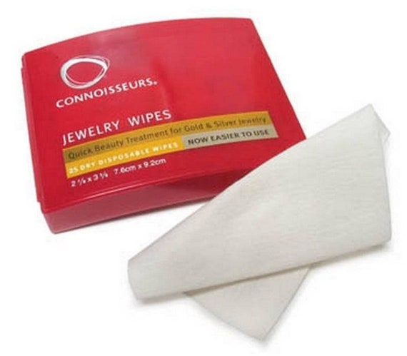 Connoisseurs Jewelry Cleaner Wipes 25 Wipe Dispenser