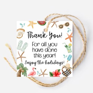 Summer Teacher appreciation Gift Tag, End of School Year,  Teacher or Student Gift Tag, Favor Tag, Cookie Tag