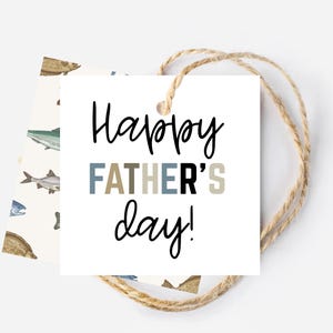 Cadeaukaartje Happy Fathers Day, cadeaukaartje vissen, beste vader ooit. Bedankkaartje, label voor koekjes, papa, ik hou echt van je, afdrukbaar