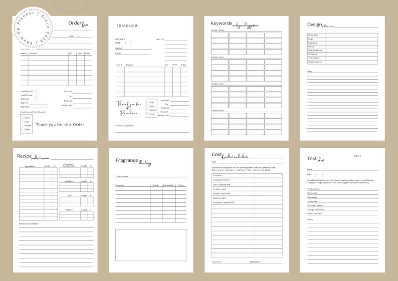 Soap Business Planner Soap Making Business Kit Soap Order Etsy