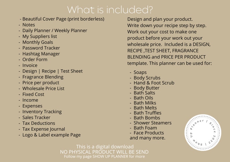 Soap Business Planner Soap Making Business Kit Soap Order Etsy