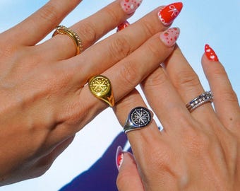 ATEEZ 8 Makes 1 Team - Gold or Silver Ring With Gemstones