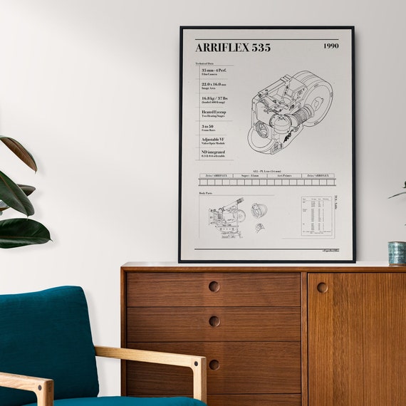 Poster Cinema Cameras ARRIFLEX 535, Minimal Illustration, DIGITAL