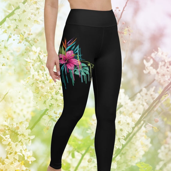 Hibiscus printing Yoga Leggings