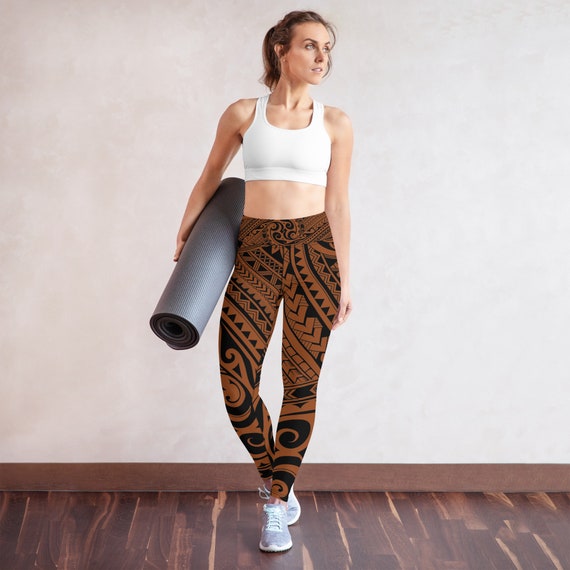 Brown Poly-Design Yoga Leggings