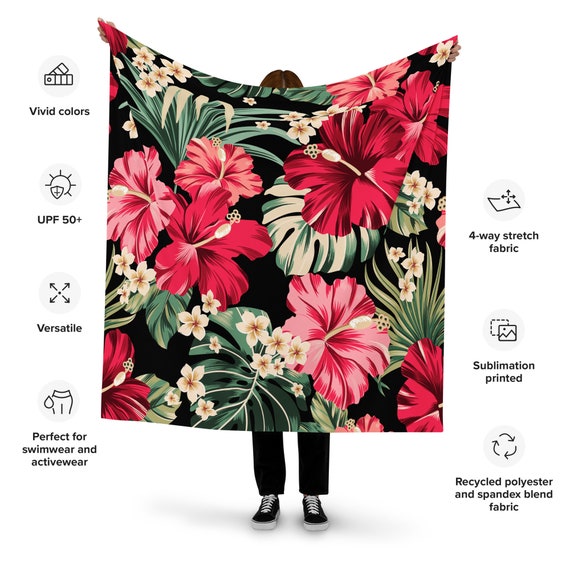 EmmCoasts Tropical Flower Design Recycled Polyester Fabric
