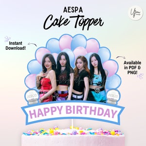 AESPA Cake Topper, Printable Aespa centerpiece, Aespa party decor, Aespa party supply, Aespa instant download centerpieces, Kpop cake topper