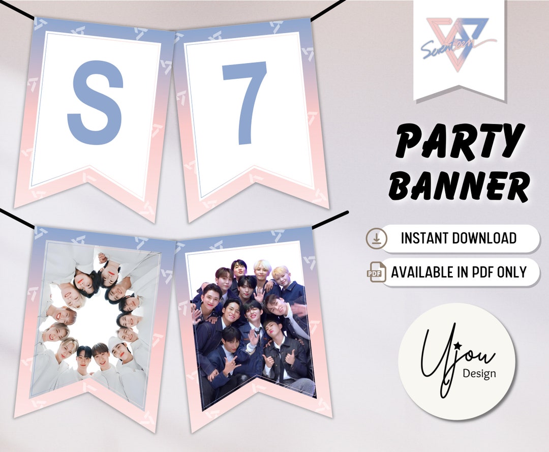Printable Party Banner Seventeen Theme Seventeen Birthday - Etsy