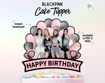 BLACKPINK Cake Topper, Blackpink centerpiece, Blackpink party decor, Blackpink party supply, kpop topper, Blackpink Printable Centerpiece