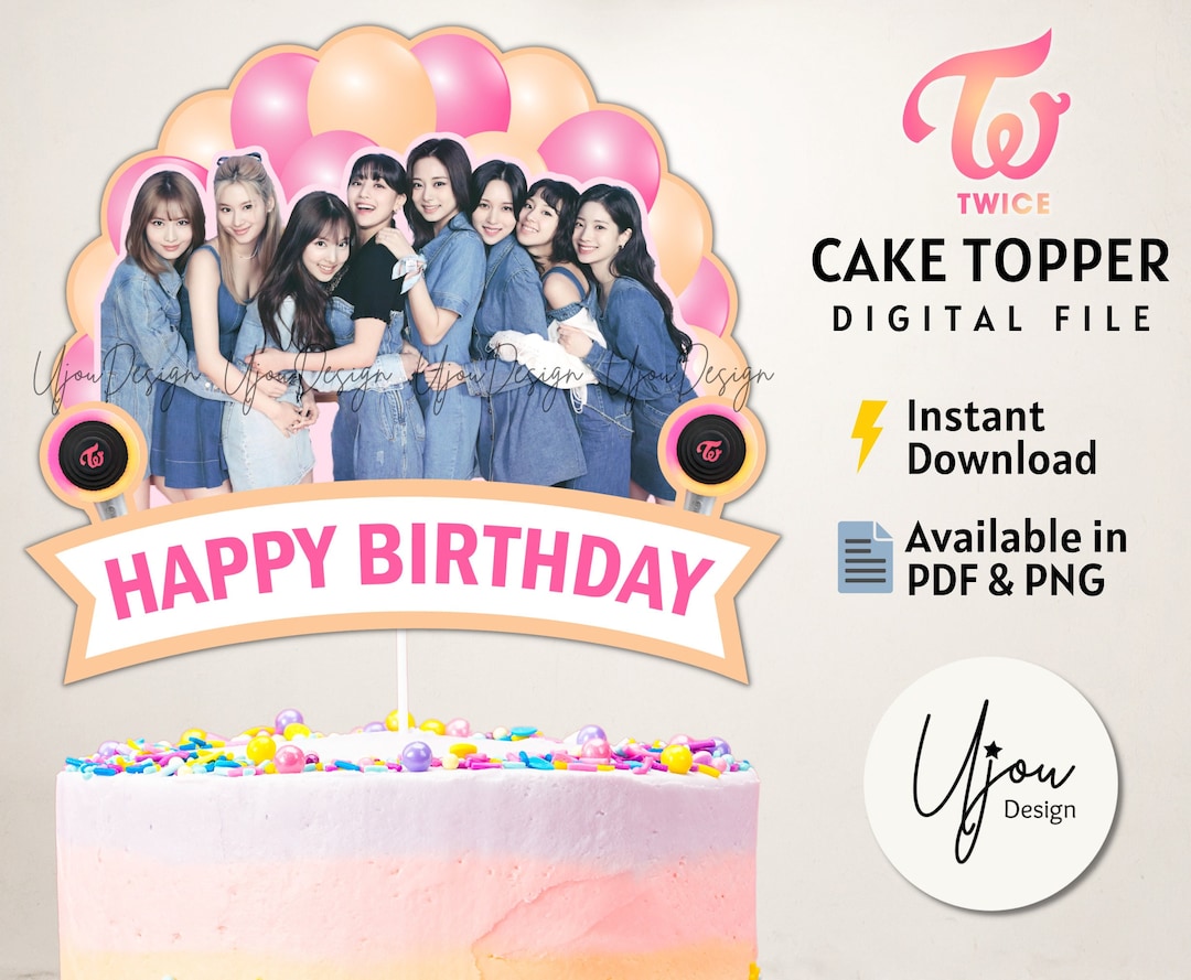 Twice Cake Topper Printable Twice centerpiece Twice party Etsy España