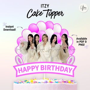 ITZY Cake Topper, Printable Itzy centerpiece, Itzy party decor, Itzy party supply, Itzy instant download centerpieces, Kpop cake topper