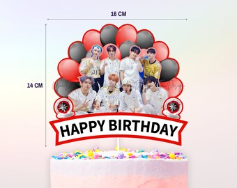 Stray Kidsの誕生日ケーキトッパー、KPOPパーティーデコレーション